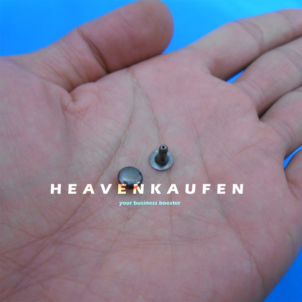 Keling Rivet Centang Kecil 6 mm Warna Black Nikel Harga Per Pack isi 50 Pasang