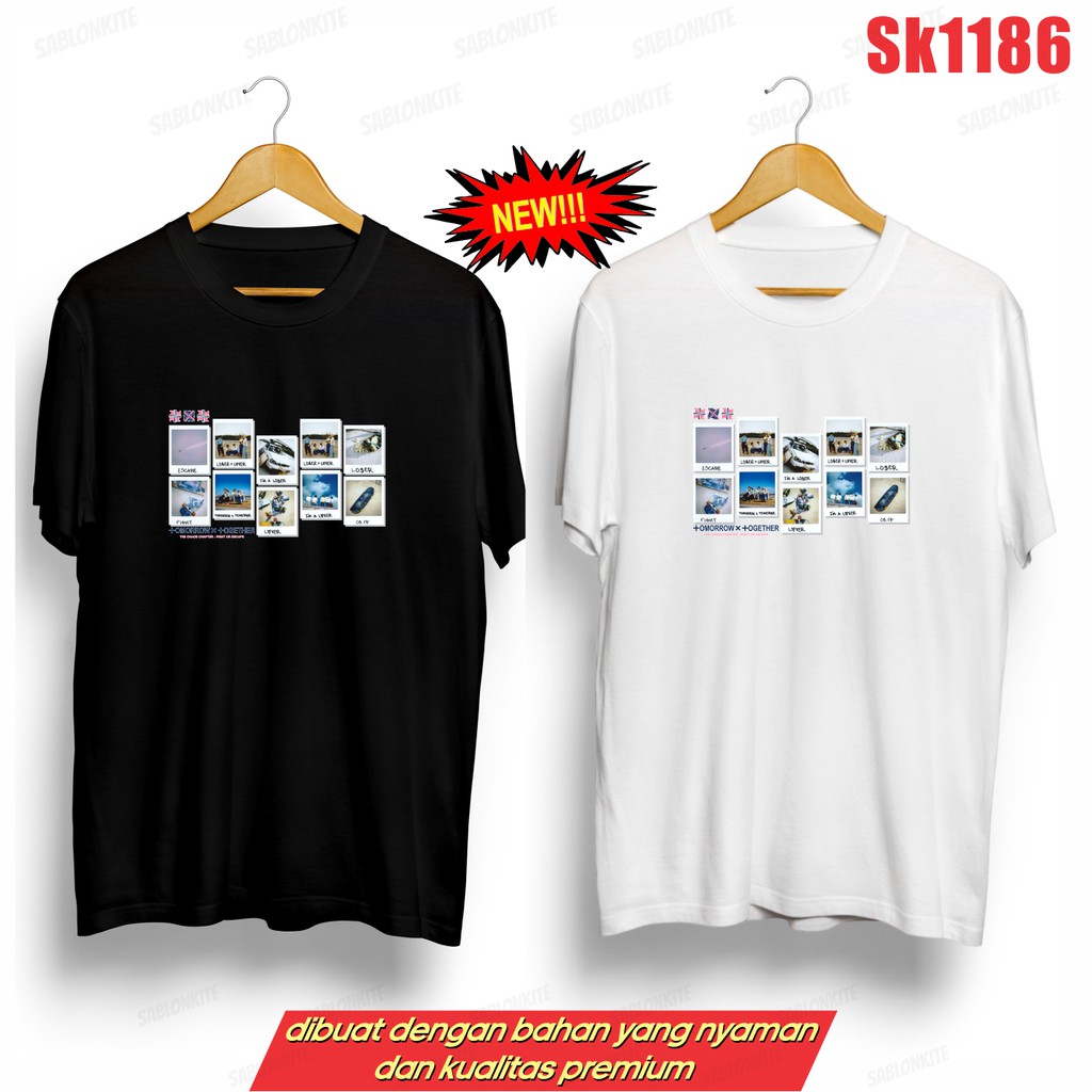 MURAH!!! KAOS KPOP POLAROID SK1186 FIGHT OR ESCAPE UNISEX COMBED 30S