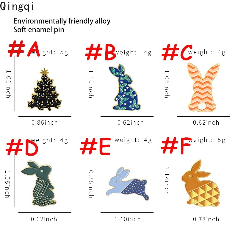 Bros Pin Enamel Bentuk Kartun Hewan Kelinci Untuk Anak