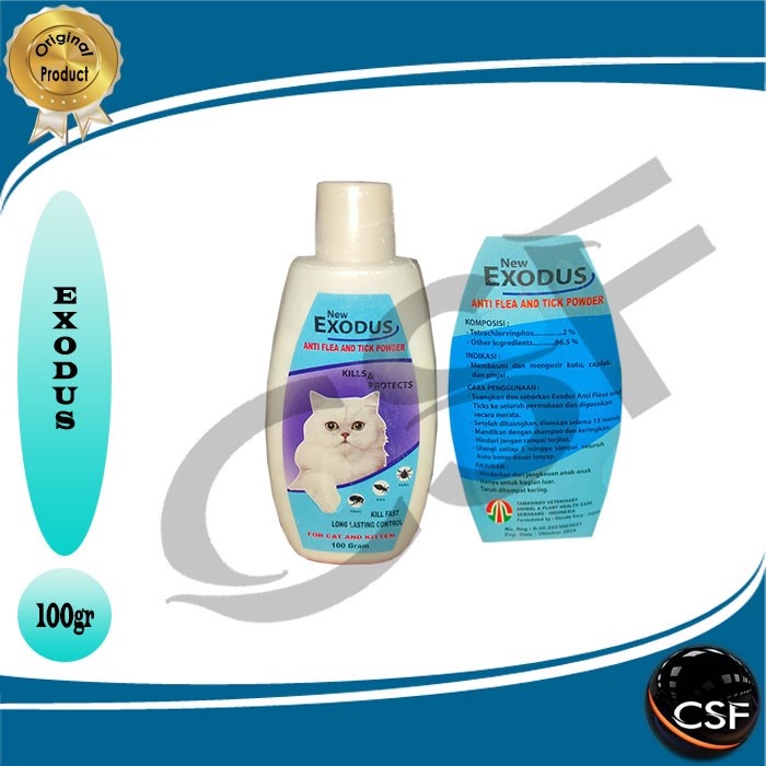 Bedak EXODUS 100gr - Anti Flea dan Tick ( anti kutu )