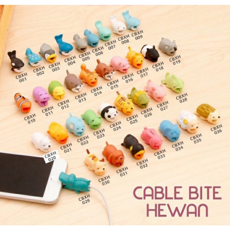 Cable Bite/ Pelindung Ujung Kabel Charger handphone / Cable Saver/ Cable Protector cas hewan goyang