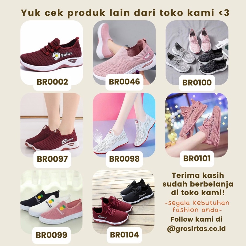 GROSIRTAS BR0090 Sepatu Wanita Import / Sneakers Sport Wanita Good Quality-1