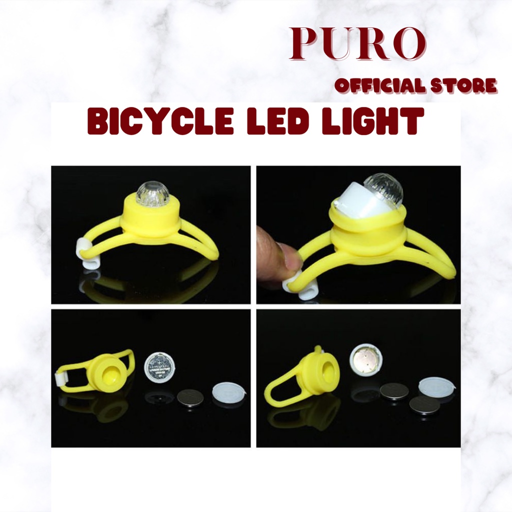 Bicycle LED Light Front isi 2pcs / Rear Lampu Sepeda STROBO SILICON LED Depan / Belakang Silikon Lampu Sepeda