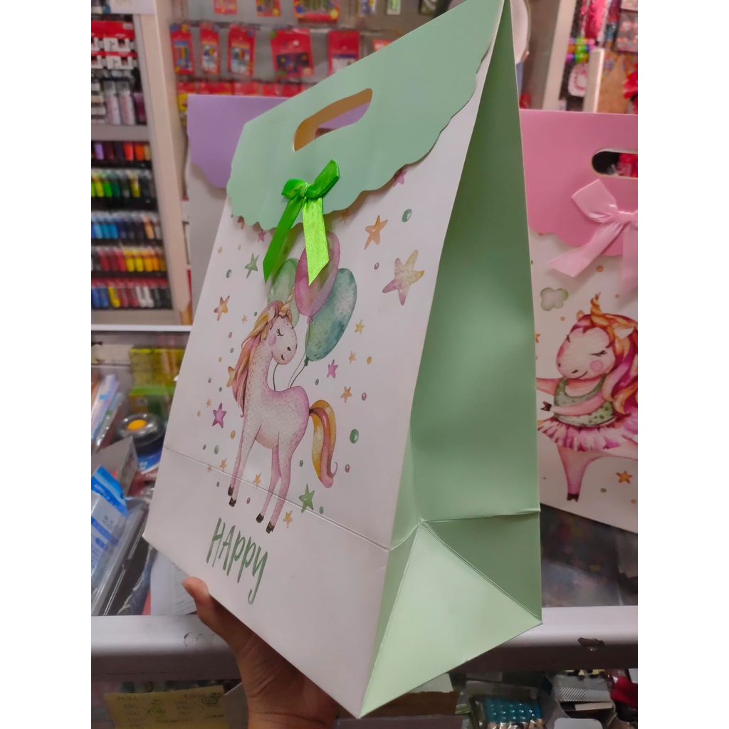 

shopping bag kertas besar tutup tebal tenteng pita 28x15x37 cm