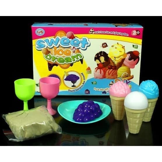 COD Mainan Anak Magic Sand Sweet Ice Cream / Mainan Pasir Ajaib Pasir Kinetik Es Krim VIRAL KEKINIAN MURAH BANGET