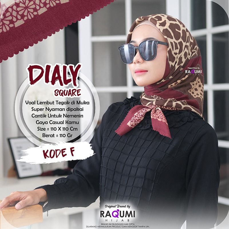 DIALY ORIGINAL RAQUMI HIJAB | JILBAB SEGIEMPAT RAQUMI | JILBAB MOTIF RAQUMI