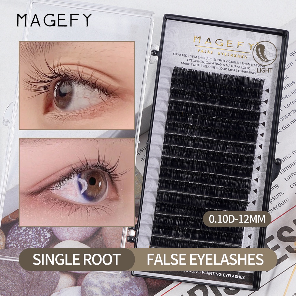 MAGEFY 0.10 D Curl Ketebalan Tanam Bulumata Palsu D Curl Grafting 10mm-12mm Mink Eyelash Extension