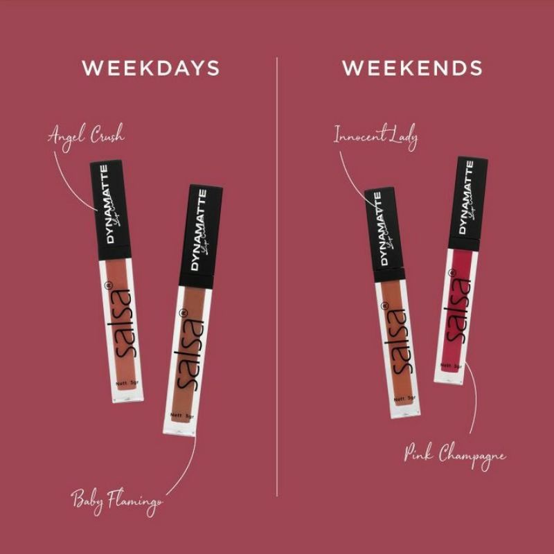 Salsa Dynamatte Lip Cream, formula yang ringan, tahan lama dan transferproof