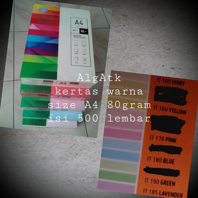 

SINAR DUNIA. KERTAS WARNA A4 80gsm. KERTAS HVS