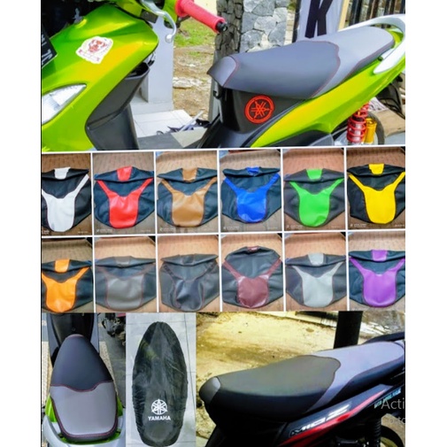 Kulit jok mio model XRIDE/sarung jok motor yamaha mio j/GT/soul gt/soul karbu/m3