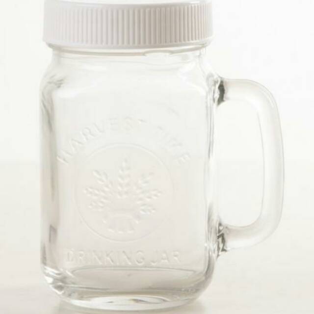 Min6pcs gelas kaca harvest DENGAN TUTUP drinking jar mug Min6pcs gelas kaca harvest DENGAN TUTUP drinking jar mug