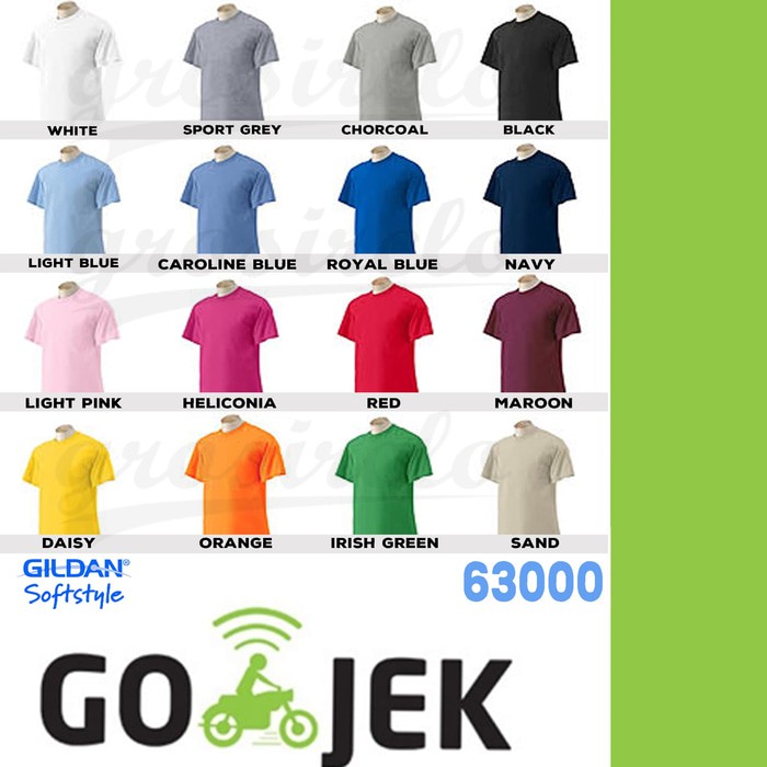 KAOS POLOS GILDAN SOFTSTYLE 63000 ORIGINAL