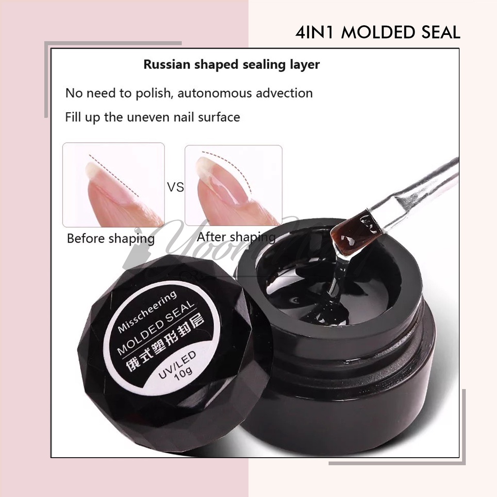 Molded seal 4in1 gel overlay nail repair gel molded seal 3d gel chrome