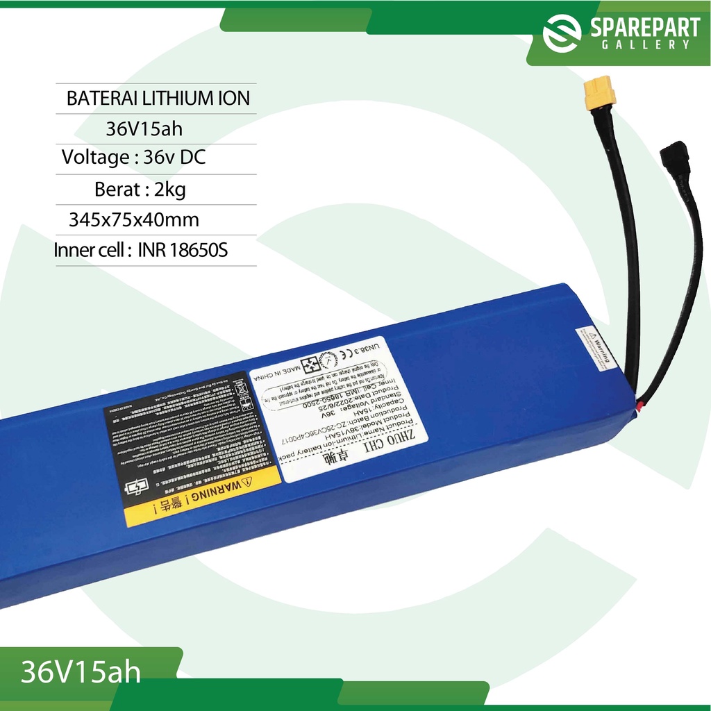 Aki Lithium Ion 36v15Ah skuter listrik otoped baterai litihium