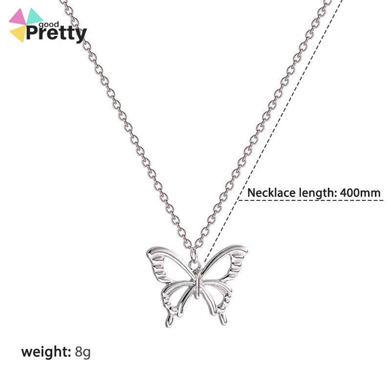 Butterfly Kalung Wanita Desain Kupu-Kupu Gaya Hip Hop Untuk Musim Gugur / Dingin - PD