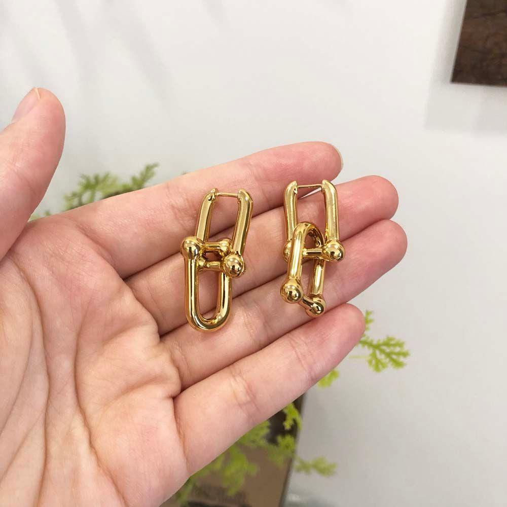 Needway  Drop Earrings Pesta Punk Dilepas Bentuk U Bahan Alloy Lock Perhiasan