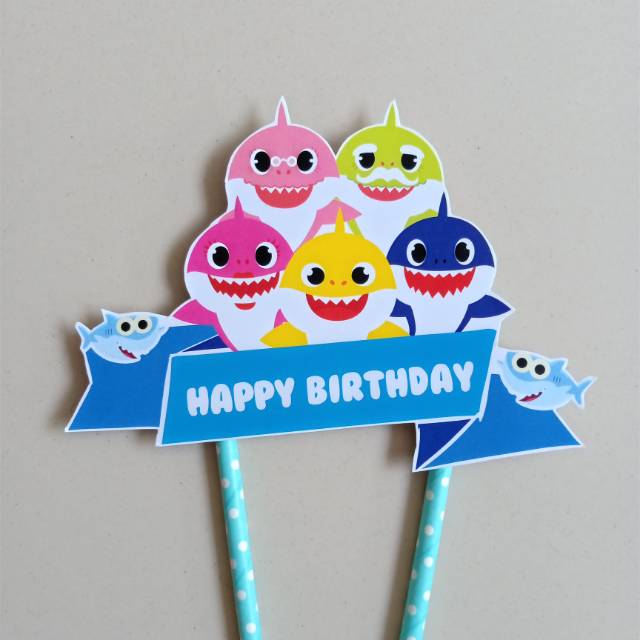 Baby Shark Cake Topper (Hiasan Kue Ulang Tahun)