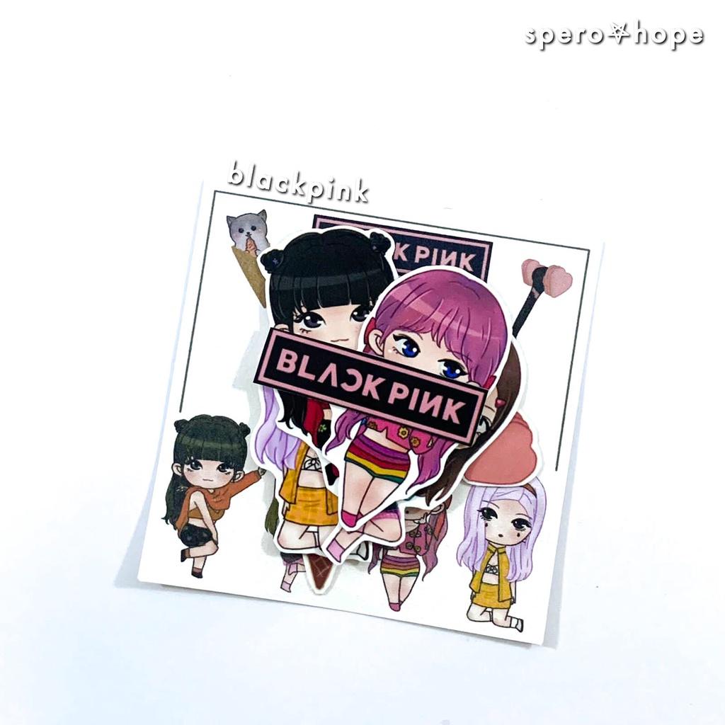 

SPEROHOPE - #BLACKPINK Isi 7 pcs Sticker Pack Blackpink Ice Cream Cute Aesthetic Sticker Laptop Sticker BP DIY Diary Sticker Jurnal BUJO Planner Deco Stiker Hias Stiker Laptop Sticker Pack