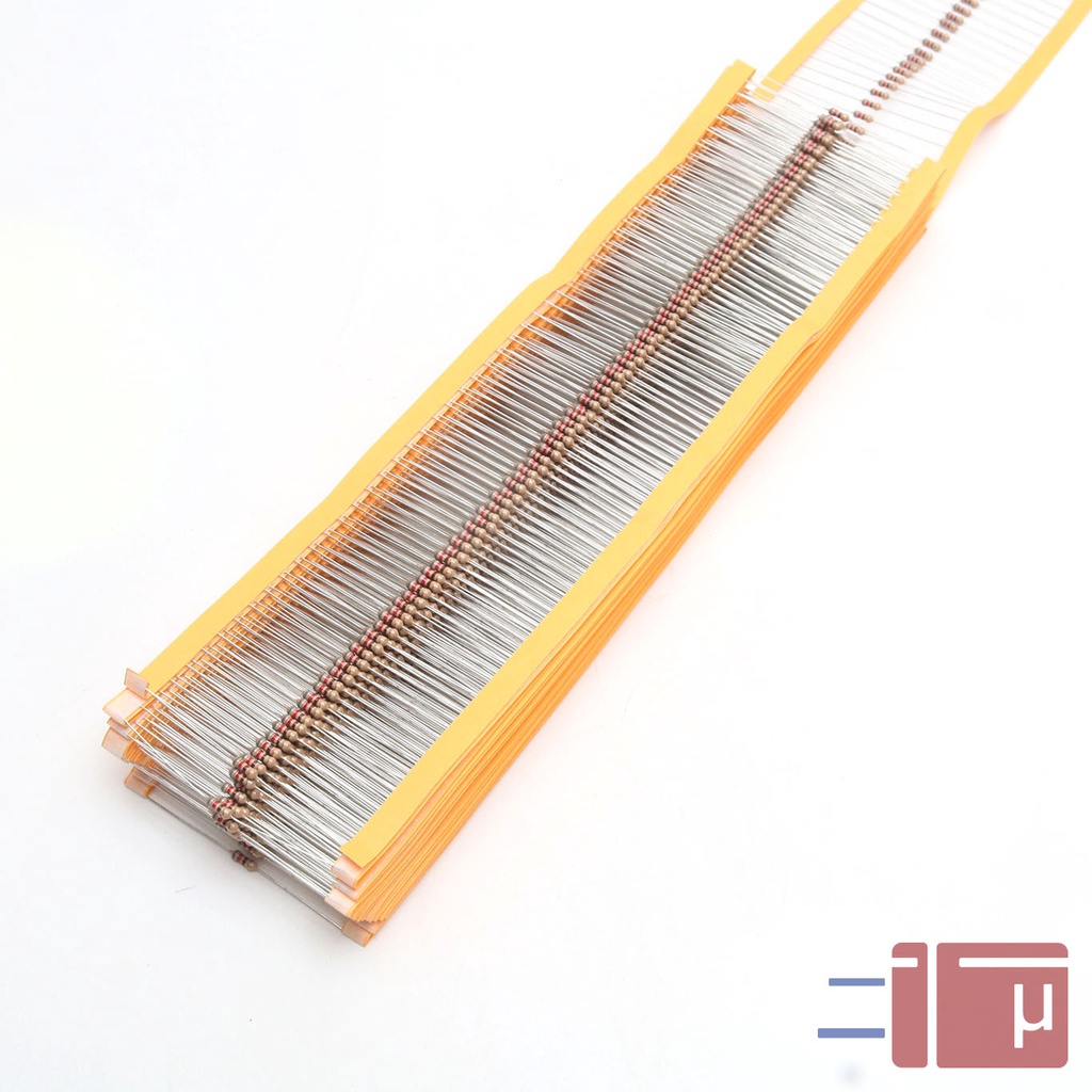 x10 Resistor 820R 820 Ohm 1/4W Karbon 5% Taiwan Kaki Tembaga