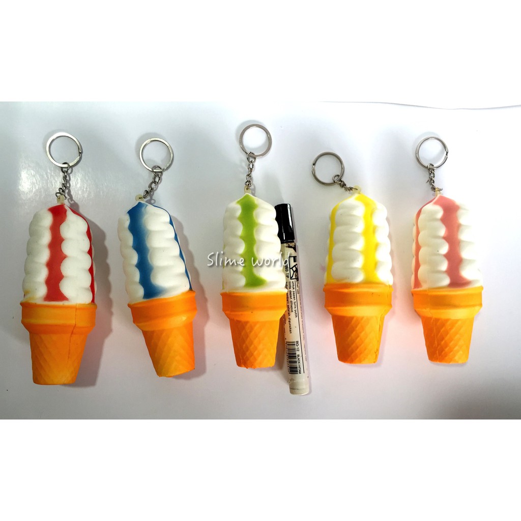 Paket Squishy 63 Ice Cream Cone Warna Warni Es Krim Jumbo Murah