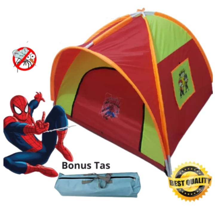( BISA BAYAR DI TEMPAT ) Tenda Mainan Anak SPIDERMAN/ Tenda Anak karakter, / Tenda Mini Dome / tenda