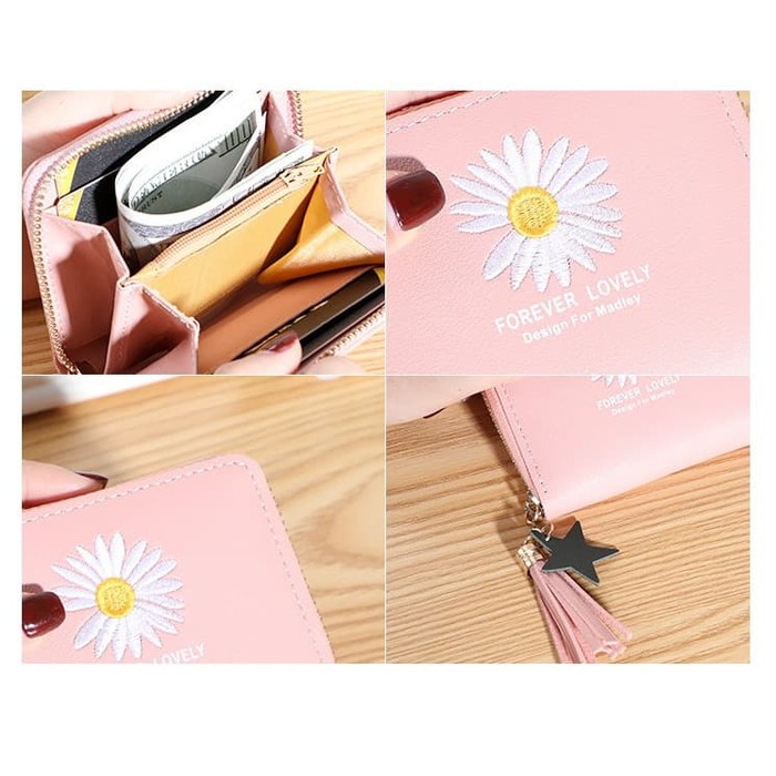 DOMPET WANITA MINI KARTU LIPAT KECIL CEWEK FASHION KOREA WALLET SIMPLE KULIT IMPORT MURAH COD GF604