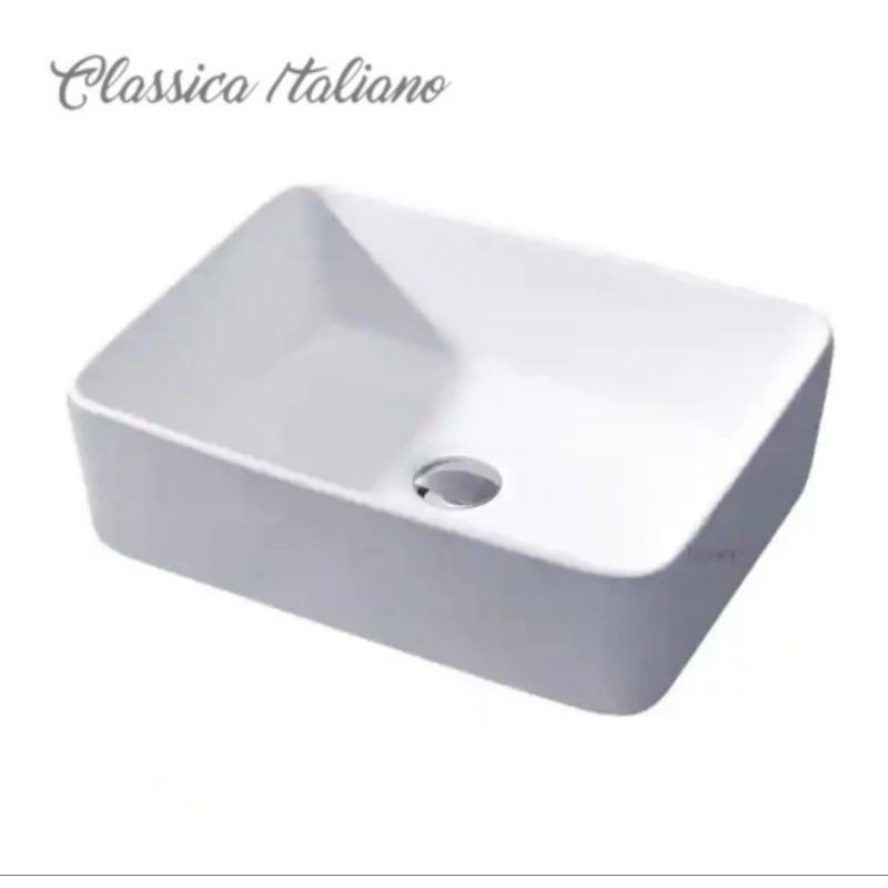 Classica Italiano wastafel kamar mandi keramik mewah modern kotak putih