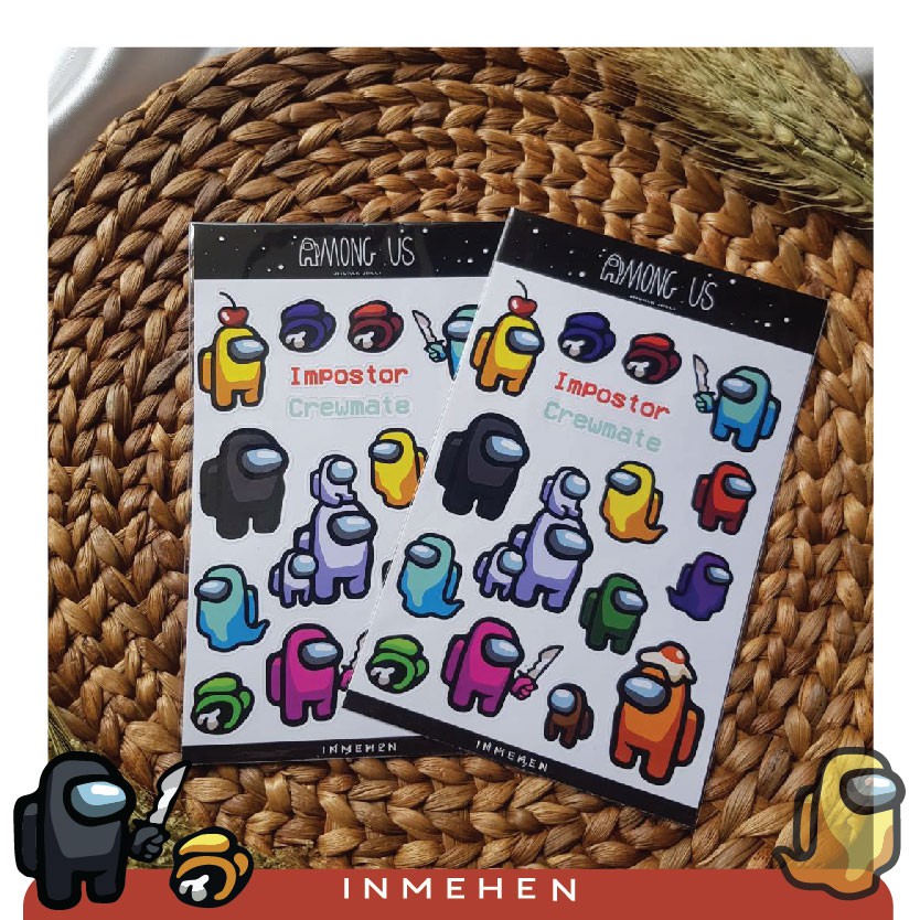 

STICKER SHEET AMONG US BAHAN VINYL WATERPROOF INMEHEN - AMONG US - STICKER AMONG US