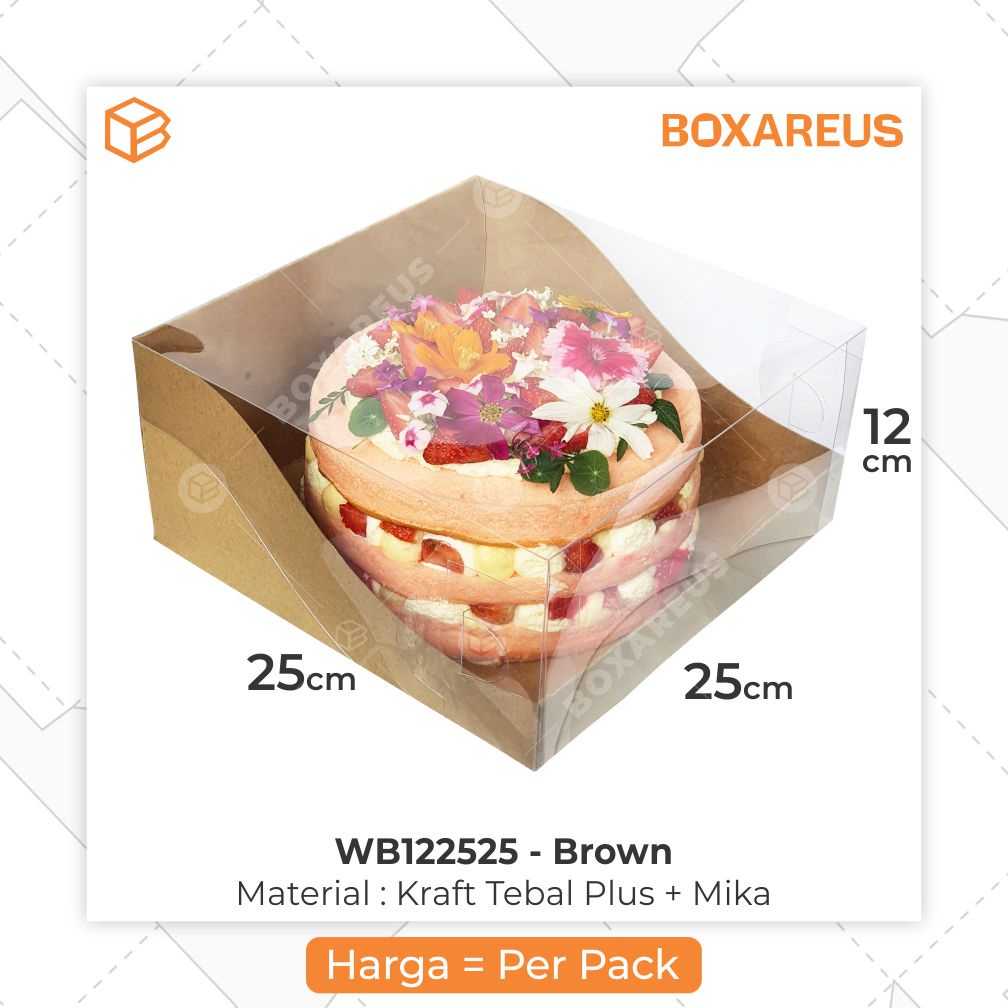 Cake Box, Mika Dus, Packaging Kue Lapis, Kemasan Window Bolu | WB122525 (10pc)