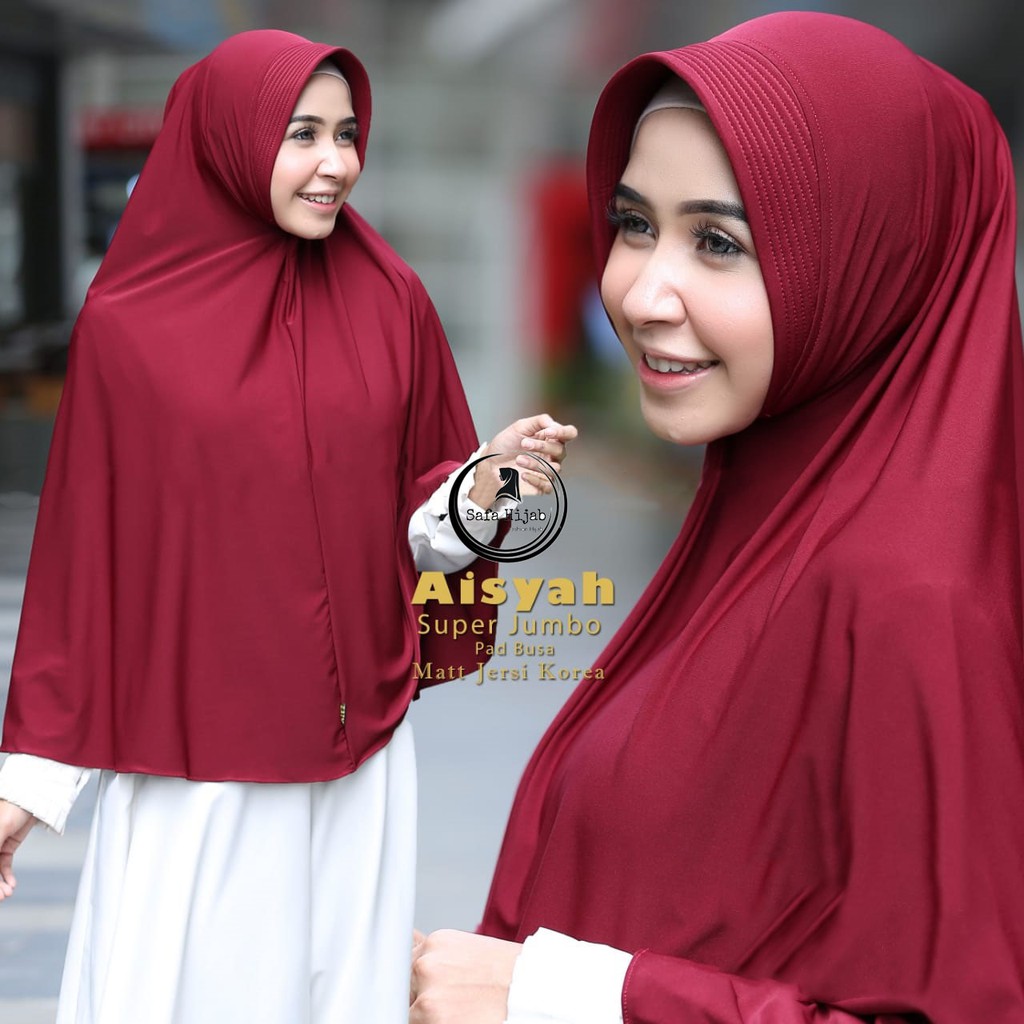 HIJAB BERGO JUMBO JILBAB INSTAN AISYAH XL KERUDUNG JUMBO JERSEY TERMURAH SAFA HIJAB