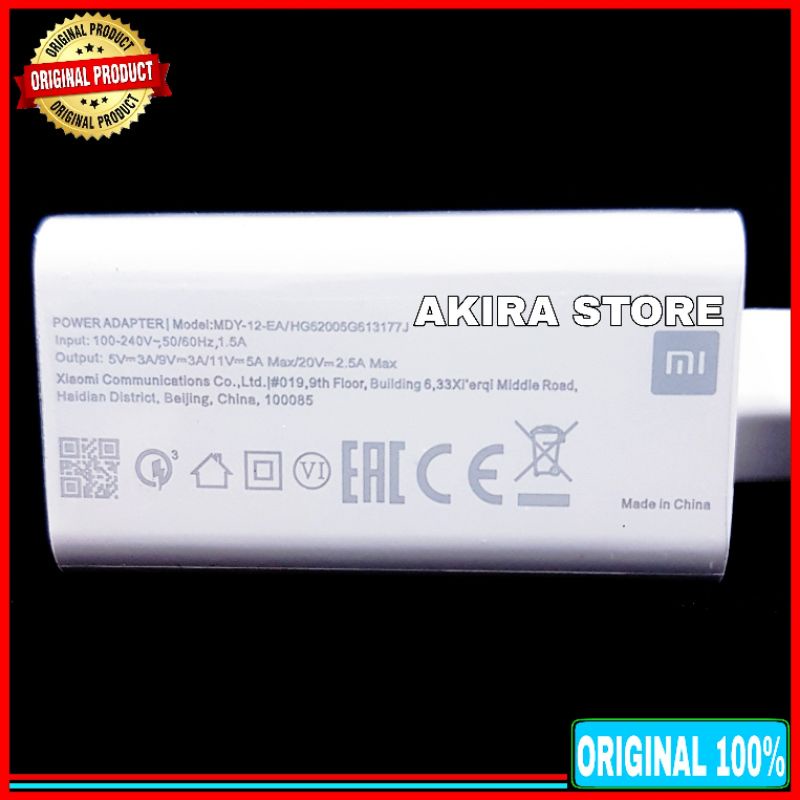 Charger Casan Xiaomi TURBO CHARGE USB C ORIGINAL 100% 55 Watt Type C
