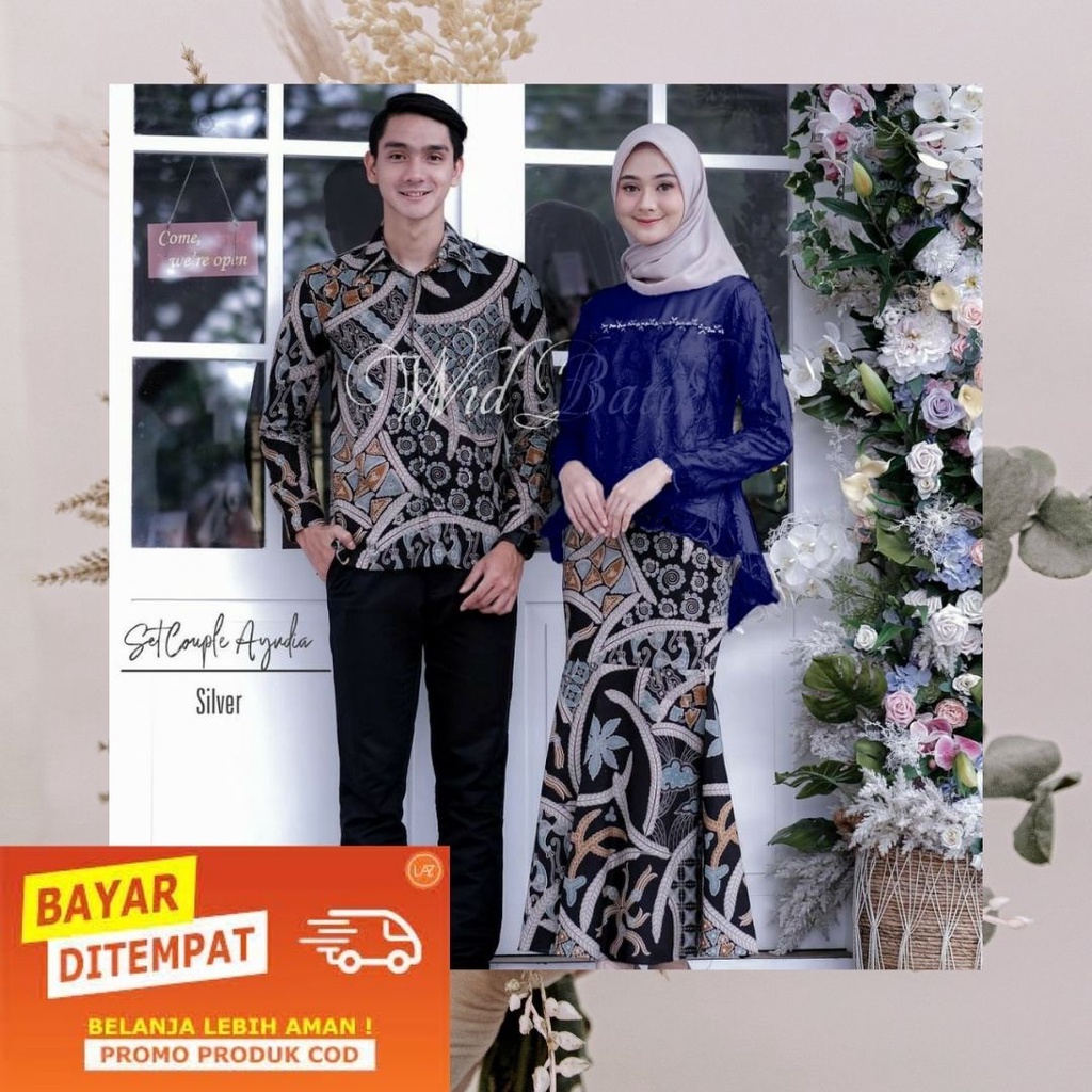 Batik Couple Caliana / Batik kemeja dan Brokat Kebaya / Best Seller/ COD / Ada JUMBO Batik Couple Pr