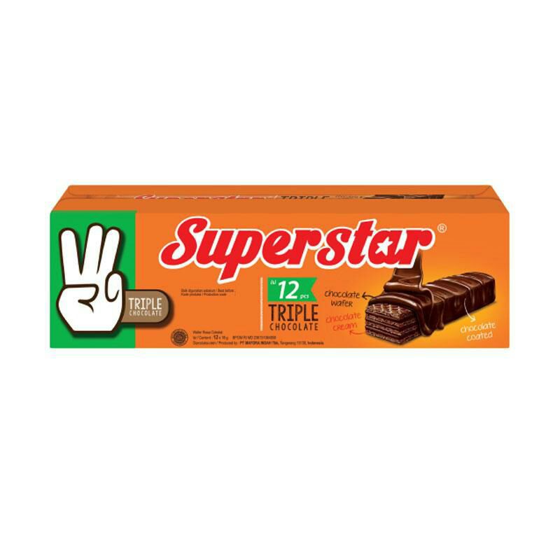 

Superstar Triple Chocolate - 1 box 12 Pcs @18gr (HARGA SATUAN)