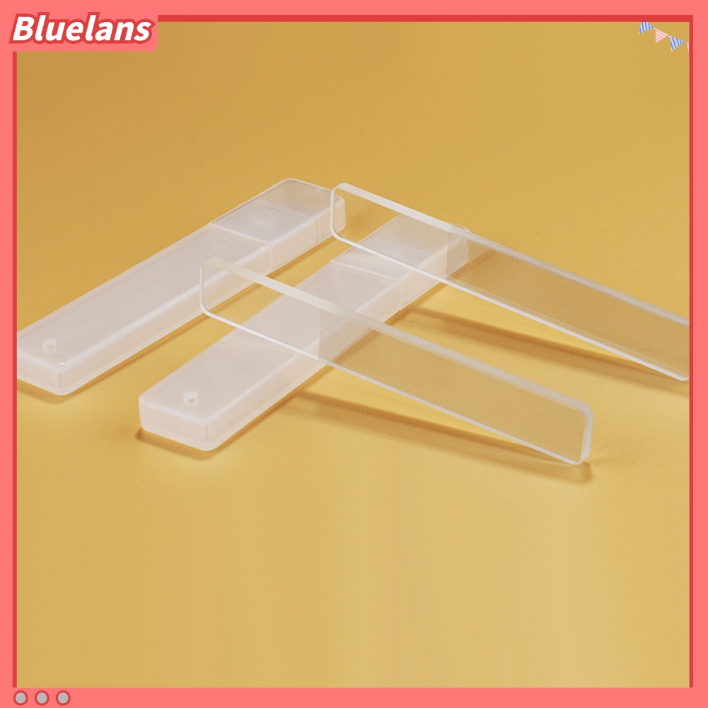 (In Stock) Kacamata Hitam Lensa Warna Warni ♡Alat Kikir Kuku Mini Portable Bentuk Persegi Panjang Bahan Kaca Bening Dengan Kotak Untuk Manicure