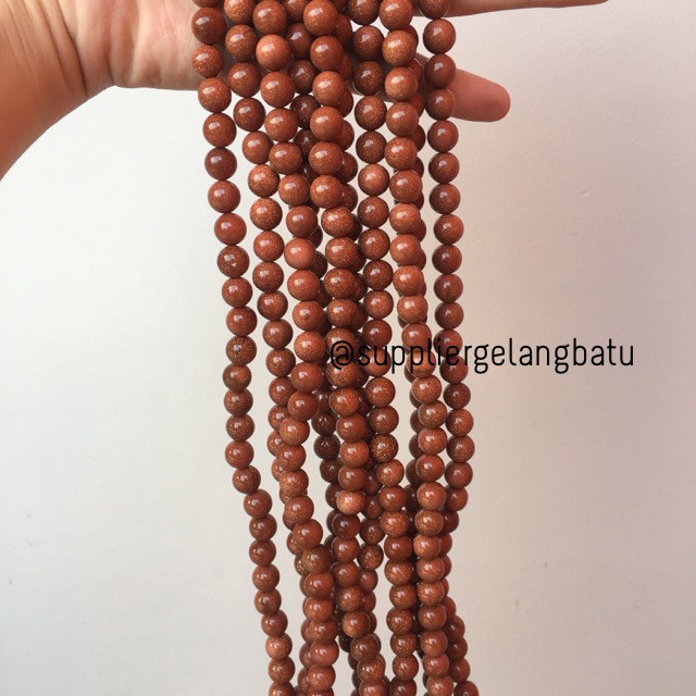 bahan gold sand stone batu pasir emas kalung craft diy gelang 10mm aksesoris cewek cowok akik craft