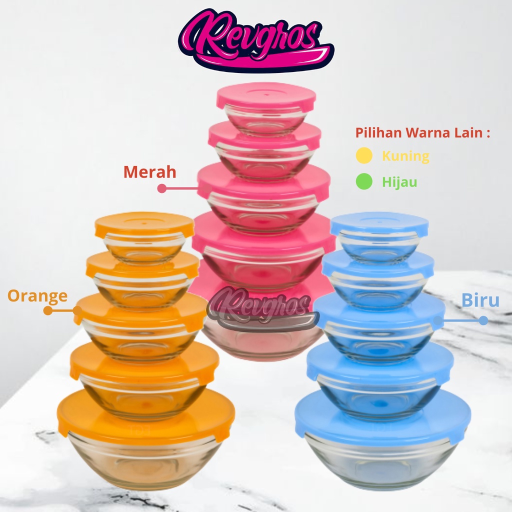 HC GLASSWARE / GLASS BOWL SET / MANGKOK KACA SET ISI 5 / GLASS BOWL KACA