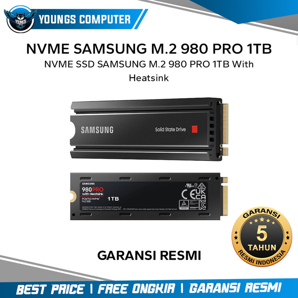 SSD SAMSUNG 980 PRO 1TB With Heatsink | PCIE 4.0 NVME SSD M.2