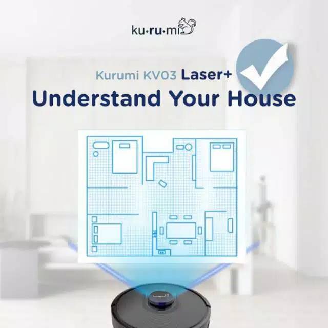 Kurumi KV03 laser + AED  (TERBARU!!!) / kurumi Laser / Vacuum Robot / CANGGIH