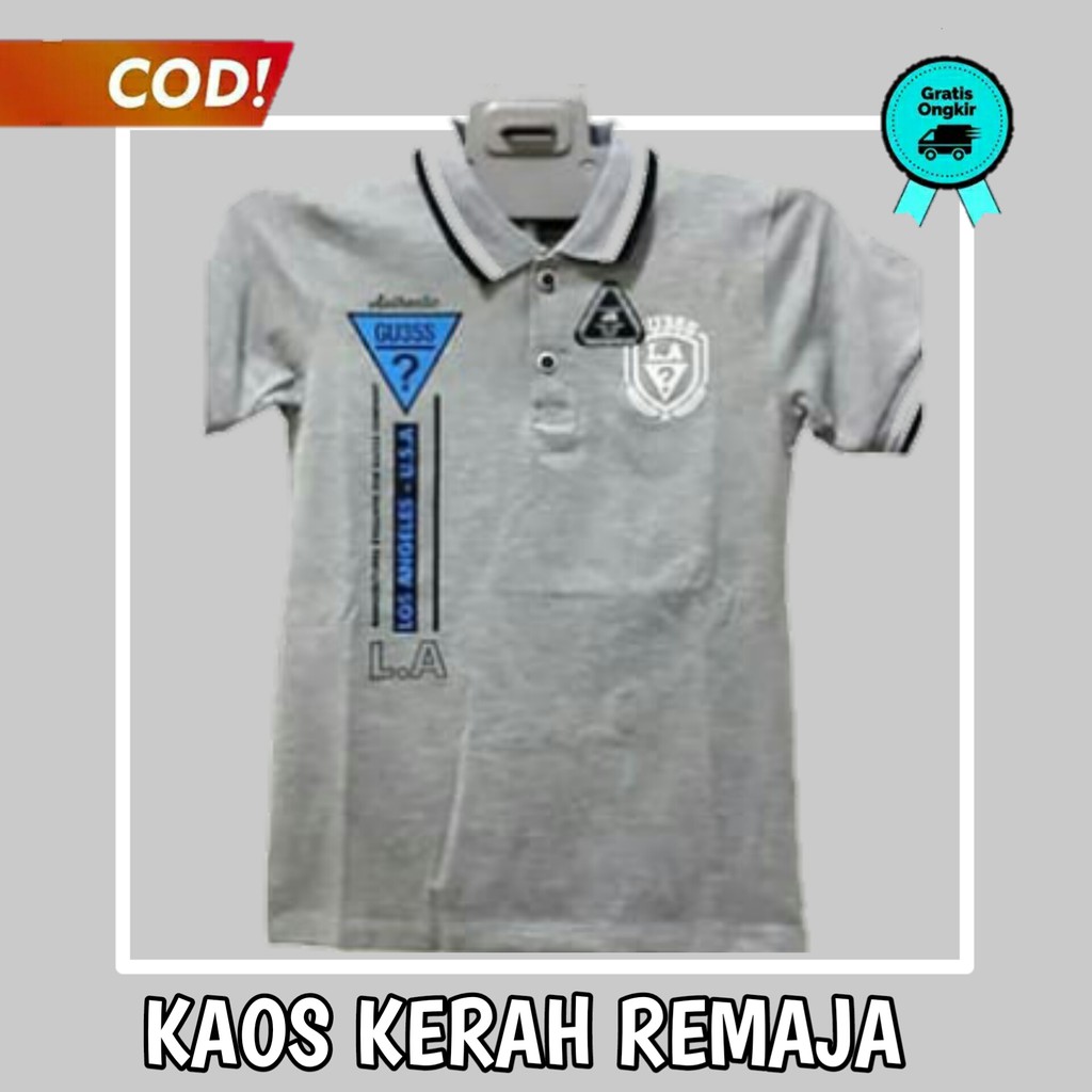 kaos anak remaja laki laki umur 12 - 17 tahun baju remaja kaos kerah remaja laki laki KE9