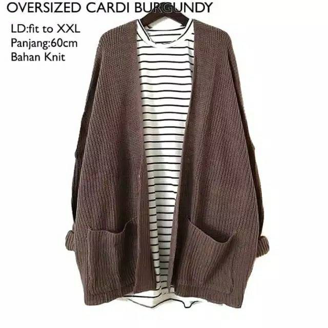 cardigan jumbo Long cardigan BELLE  XL by fashionhaura_21 TERLARIS l rajut ala-ala korea