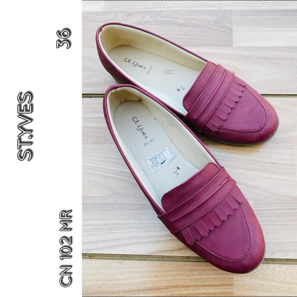 sepatu maroon st.yves rumbai