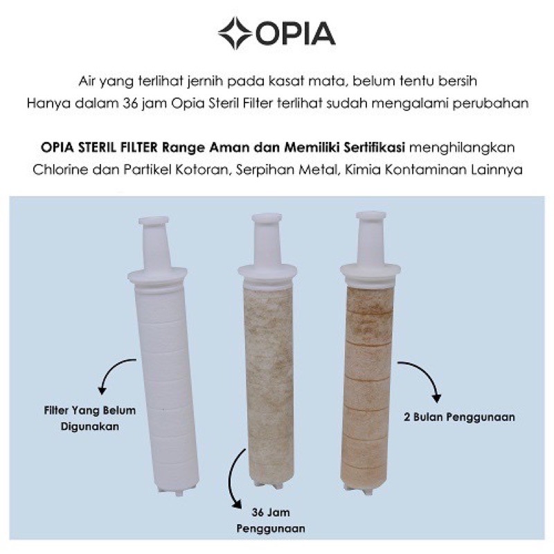 Opia steril shower head set - set penyaring air shower