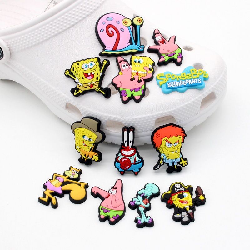 Jibbitz Crocs Sponge Bob Edition Kartun karakter Lucu Fashion Cute Pin Sandal