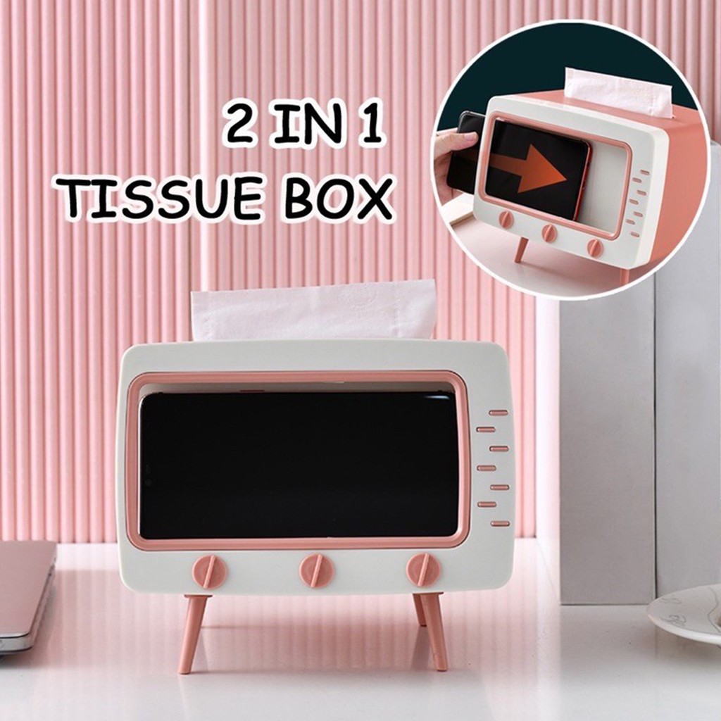 [✅COD] Kotak Tempat Tisu Tissue Tv Box Stand Hand Phone Holder Hp Perlengkapan Rumah Tangga Unik Murah Cuci Gudang