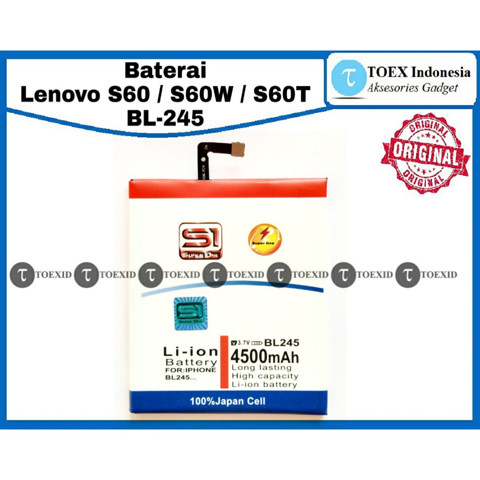 Baterai Lenovo S60/ S60W / S60T - BL245 - Batre Batrai Double Power IC - Super One Original