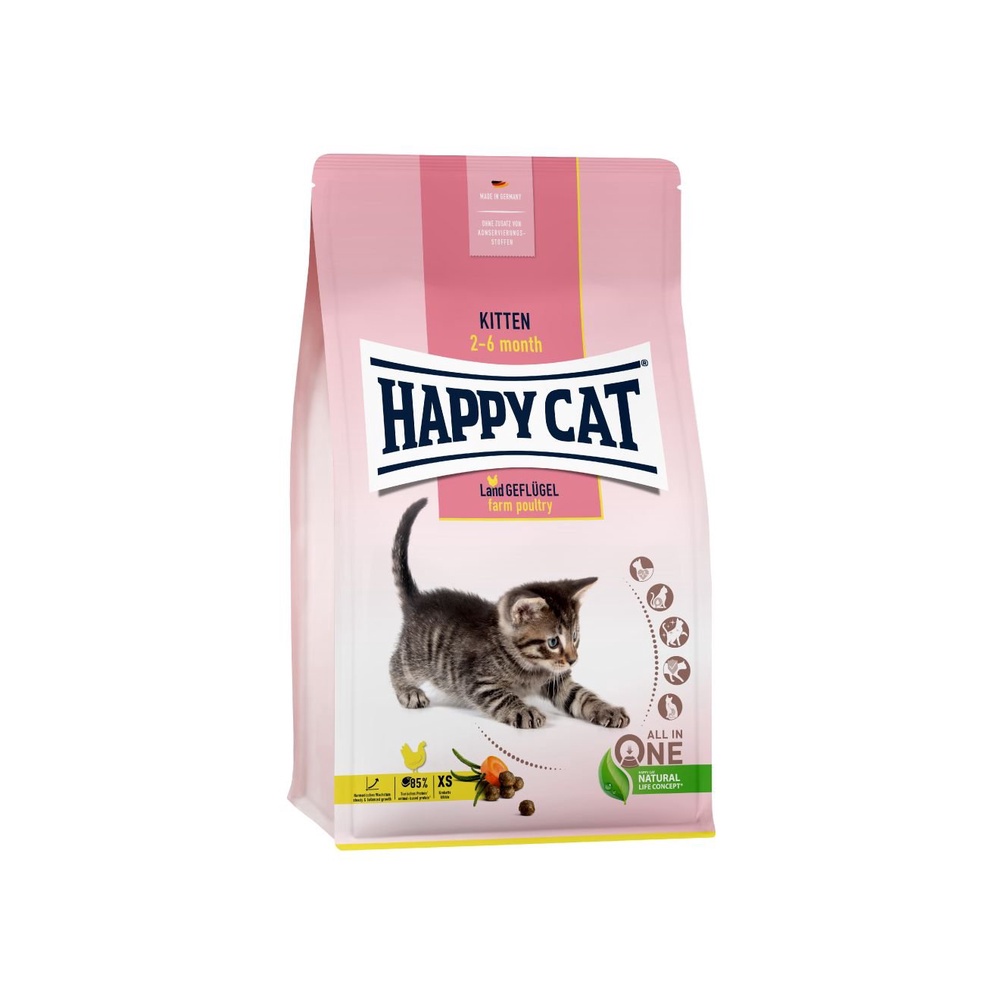 Happy Cat Young Makanan Kucing Kitten Farm Poultry 1,3kg