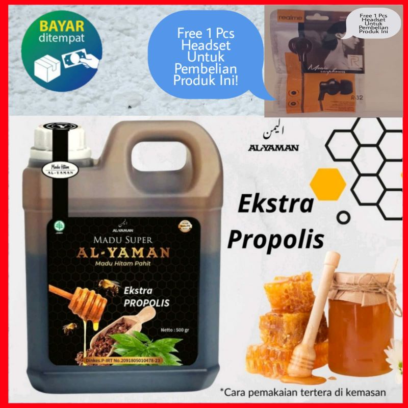 

Madu Hitam Pahit Insulin Plus Propolis Sambiloto 1Kg Al Yaman Mencegah Virus Dan Bakteri Bonus Headset