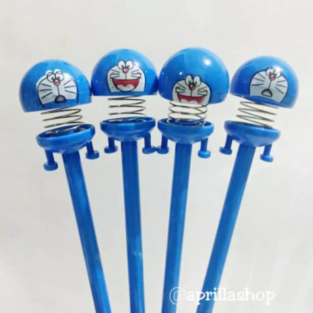 PAKET Bolpen Spiral Doll Karakter lucu ( Isi 12Pc)