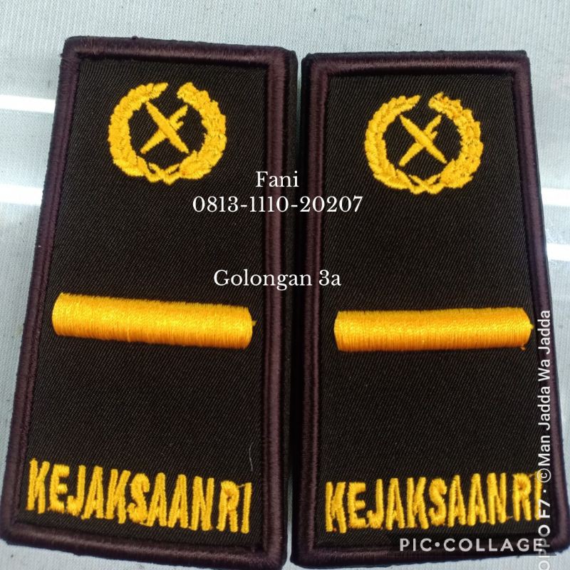 Pangkat Bordir PDH Kejaksaan Pangkat PDH Kejaksaan RI Bordir Gol 3A.