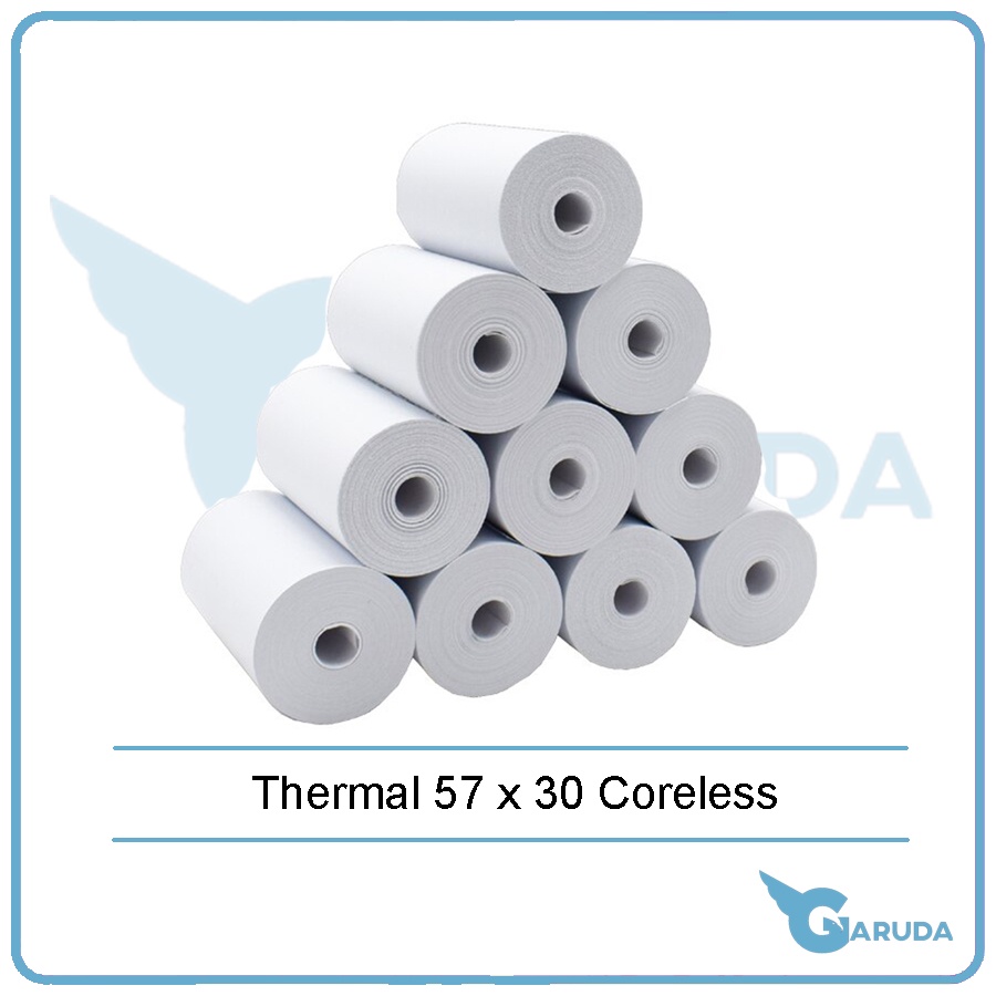 

Thermal Paper 58x30 mm Coreless Kertas Struk Kasir Mesin EDC 57x30